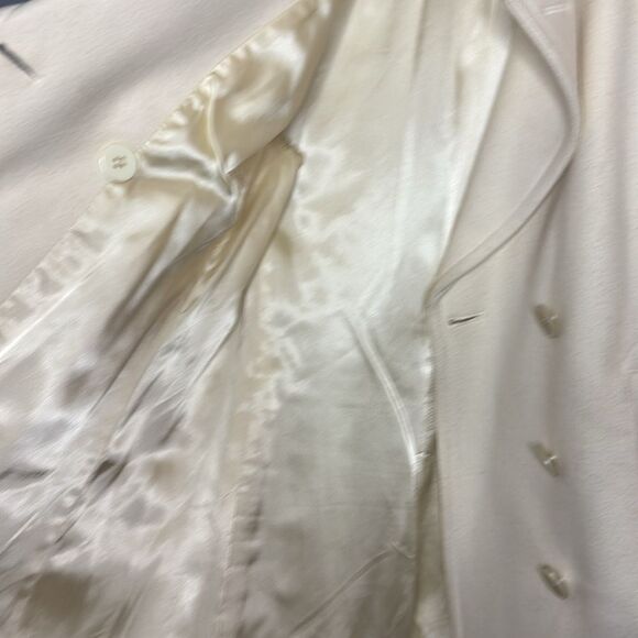 Banana Republic Cream Soft Wool Double Breasted Fully Lined Pea Coat Size Medium - Picture 10 of 16